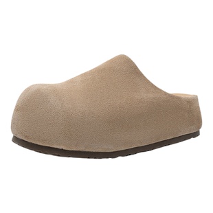 增高5CM勃肯鞋男厚底外穿休闲懒人鞋一脚蹬包头半拖鞋百搭穆勒鞋