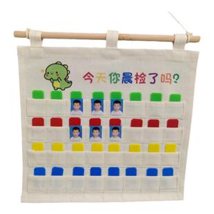 幼儿园晨检卡袋晨检袋教室双层新款插照片晨检卡学校挂墙双层挂式