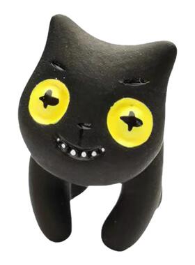 设计师原创手绘软陶猫情侣耳钉