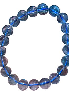 天然冰透托帕石单圈手链尼泊尔蓝