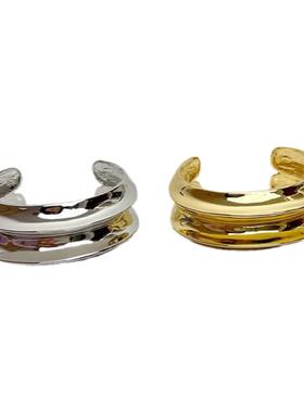 双层波浪光面手镯开口轻奢手环