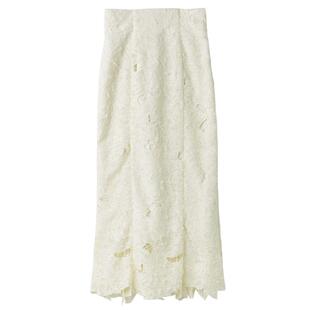 SNIDEL春夏款优雅甜美高腰刺绣镂空蕾丝半身裙SWFS241057