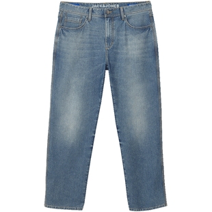 杰克琼斯男装夏季新款牛仔裤亲肤凉感简约弹力直筒九分裤子男款