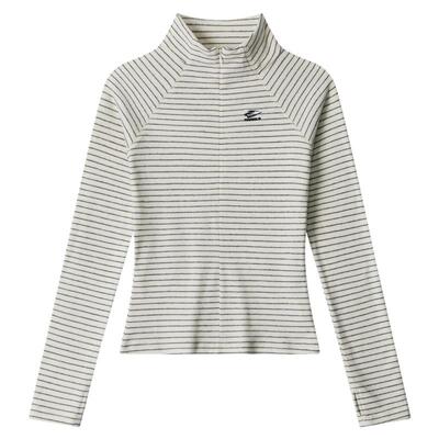 若无其事显瘦立领长袖T恤女潮