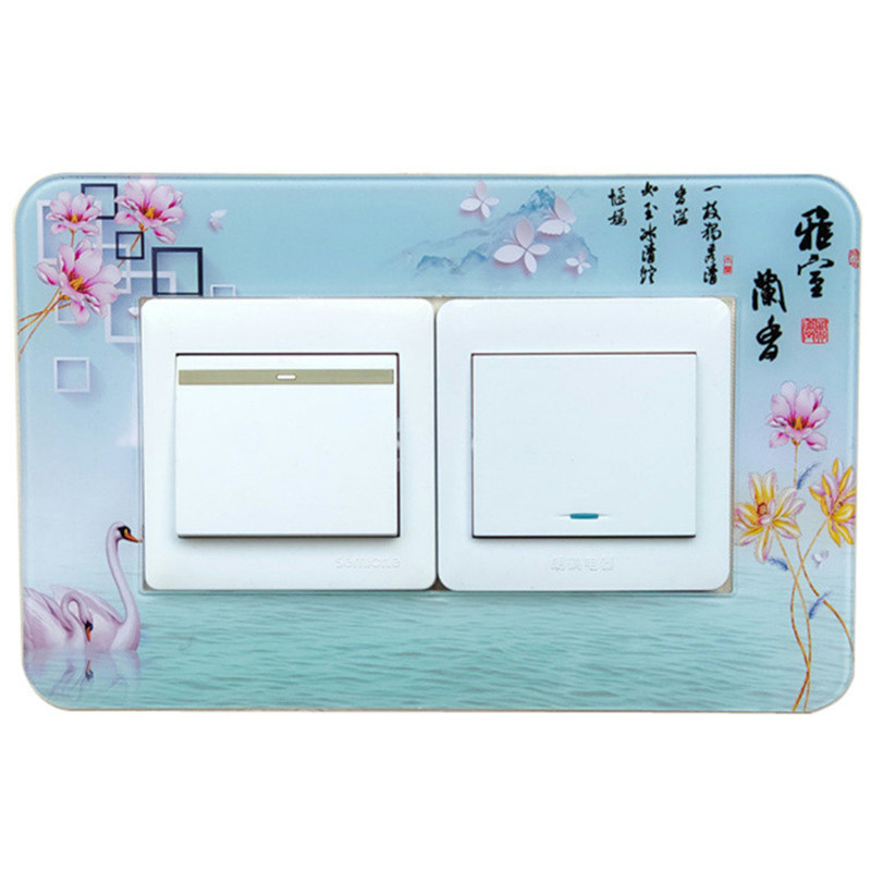 双开三开亚克力开关贴墙贴保护套开关贴