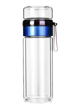 水晶贵族双层玻璃杯茶水分离泡茶
