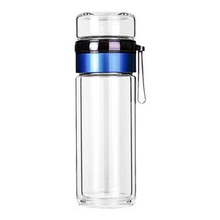 亚泰水晶贵族茶水分离泡茶杯双层玻璃杯大容量480ml耐高温水杯子