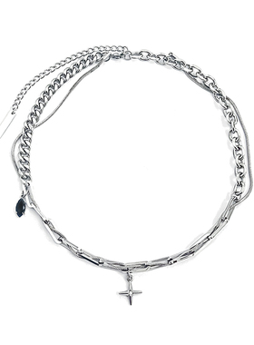 不掉色原创十字星项链男女