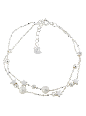 suzyacc kr纯银星星磨砂小球双层手链女轻奢小众高级感送闺蜜手饰