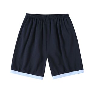 英伦风夏季儿童运动校服藏青色短裤 中小学生学院针织运动裤