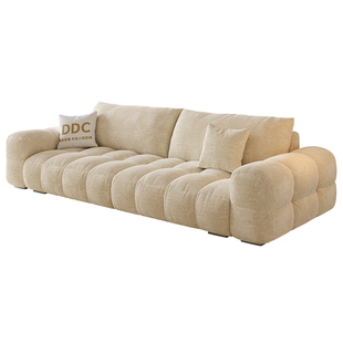 DDC麦岛智能电动多功能雪尼尔布艺沙发小户型泡芙奶油风沙发床