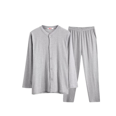 男士爸爸爷爷老人对开襟棉毛衫