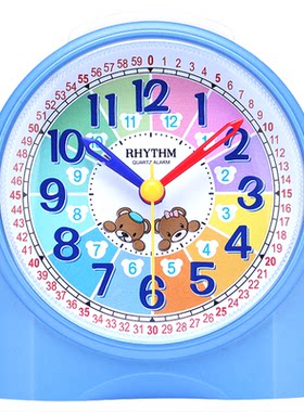儿童闹钟小学生专用起床RHYTHM丽声叫醒男女孩带夜灯桌面静音时钟