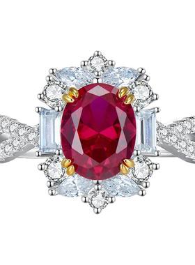 天然红宝石戒指镶嵌精工