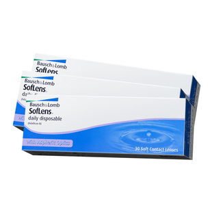 海外版博士伦清朗一日日抛透明近视隐形眼镜高清水凝胶30片*3盒装