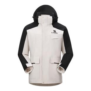 骆驼户外冲锋衣秋冬季男女三合一时尚工装夹克外套防风防水登山服