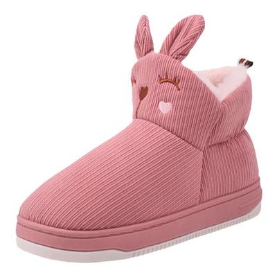 冬季加绒加厚保暖防滑厚底高帮包跟棉拖鞋男女款情侣居家外穿棉鞋