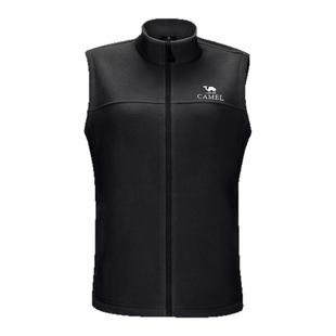 骆驼户外抓绒衣马甲女立领防风加绒保暖抗静电摇粒绒无袖外套男