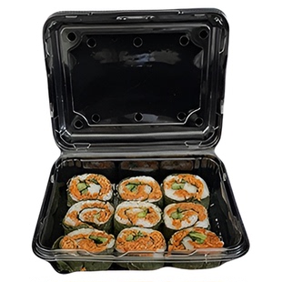 加厚寿司打包盒商用摆摊钵仔糕一次性塑料透明长方形糕点盒肉卷