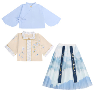 新款女童明制汉服2025套装儿童装中国古风唐装超仙古装女孩春秋款