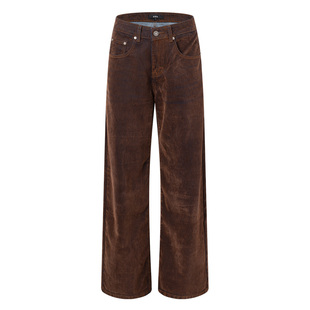 RAIVE2026春季女宽松直筒棕色光泽感脏脏裤显瘦长裤牛仔裤