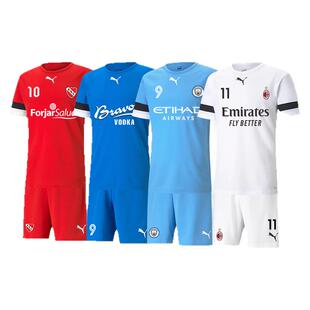 酷锐足球彪马足球训练服组队服比赛服球衣纯色短袖短裤印字704932