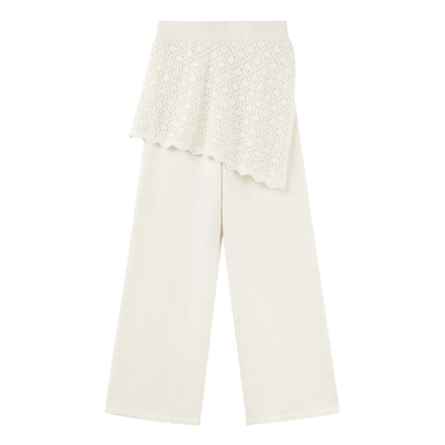 MISSCOCOON可可尼白色直筒休闲裤