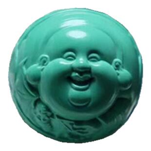 原矿绿蓝松石弥勒佛财神单珠菱镁矿高瓷木串链文玩金刚松石配饰珠