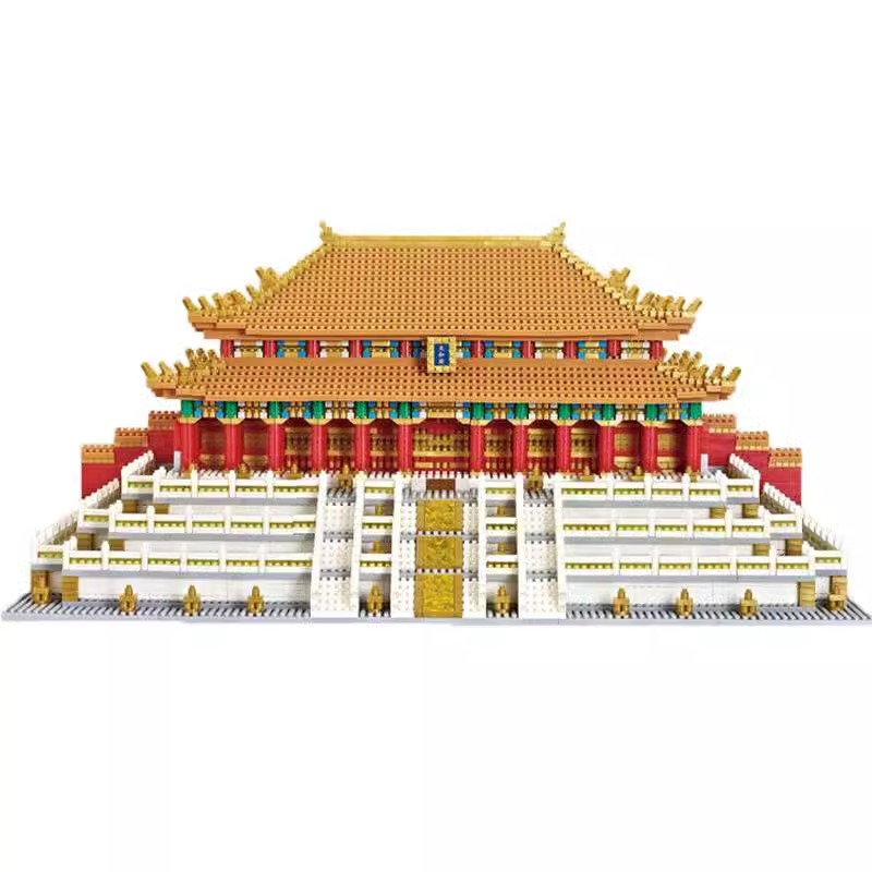 故宫太和殿榫卯积木玩具男孩益智拼装拼图3d立体中国风古建筑模型