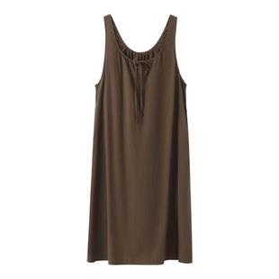 bbfer本依凡春季连衣裙女温婉简约优雅纯色无袖背心长裙WYSLQ0129