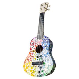 马赛克自制夏威夷手工diy小吉他尤克里里四弦琴ukulele乌克丽丽