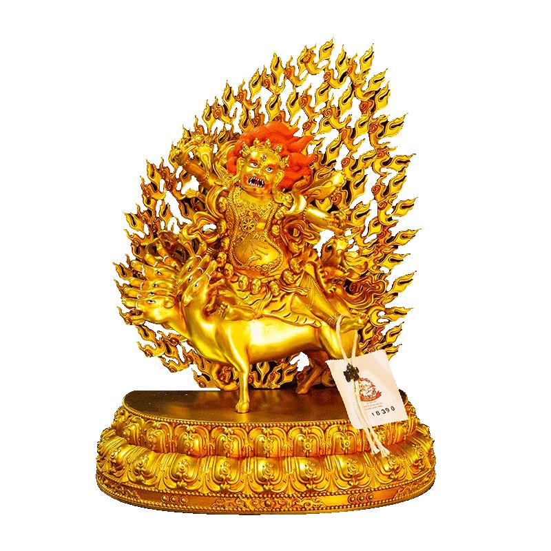 全鎏金金刚铠甲铜像摆件
