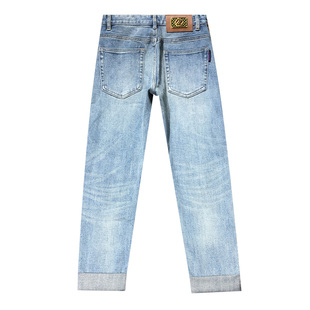 高端潮流夏季2026新款牛仔裤男潮牌休闲弹力修身弹力长裤古士狼