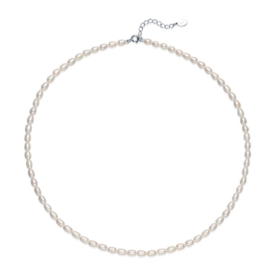 京润淡水珍珠项链真语小米白色