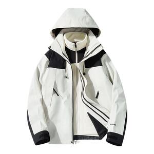 啄木鸟户外冲锋衣男女2024新款可拆卸防风防水三合一秋冬登山外套