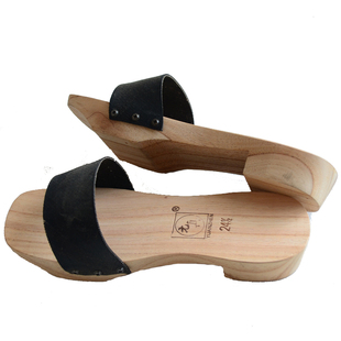 广西乡村土木鞋 怀旧木屐 元真牌纯木面环保木拖鞋男士大码拖鞋