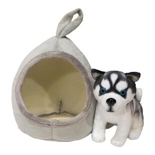 小狗哈士奇毛绒玩具秋田犬罗威纳玩偶宠物窝娃娃儿童生日礼物女孩