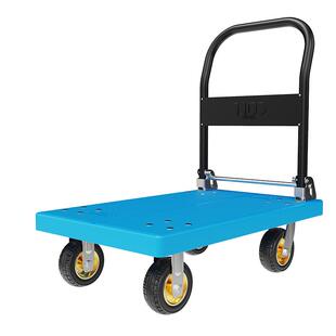 小推车拉货平板车塑料手推车可折叠轻音拖车家用手拉车便携搬运车