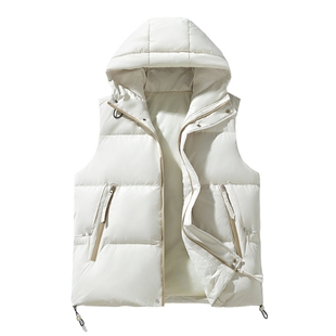 情侣白色美式内胆羽绒马甲男款2025新款青少年羽绒服保暖冬装外套