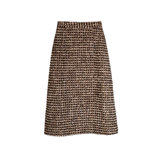 Jophond Lou私人定做黑金粗花呢羊毛格子半身裙 高腰小香裙侧开叉