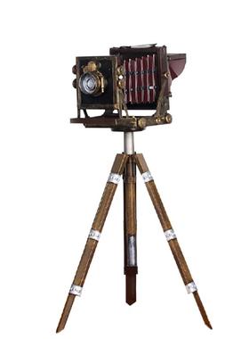 复古铁艺支架相机模型家居摆件