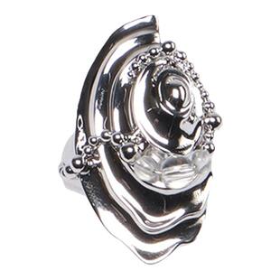 PUPILCASKET 盘珠银贝戒 原创设计复古轻奢小众时尚个性开口戒指