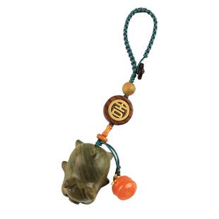 猪柿大吉趴趴猪汽车钥匙扣挂件饰品生肖猪治愈系小礼物编织手工新