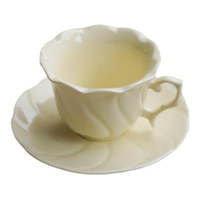 法式浮雕花瓣型咖啡杯