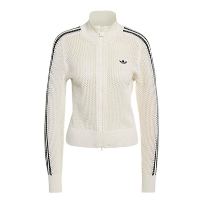 【自营】adidas阿迪达斯女三叶草钩针编织夹克开衫外套KC6496