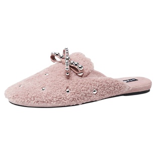 星期六拖鞋女2025冬季室内外加绒舒适便携毛毛拖鞋SSD4114156