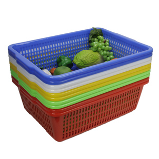 塑料收纳筐长方形大号加厚胶框店沥水篮子蔬菜厨房玩具超市小框子