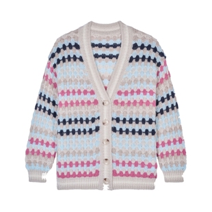 bash冬季毛衣开衫外套胺彩虹羊驼毛混纺针织衫上衣1H23SALT