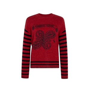 XG/雪歌XJ411082B213红色毛针织衫时尚冬季新款绵羊毛长袖毛衫女