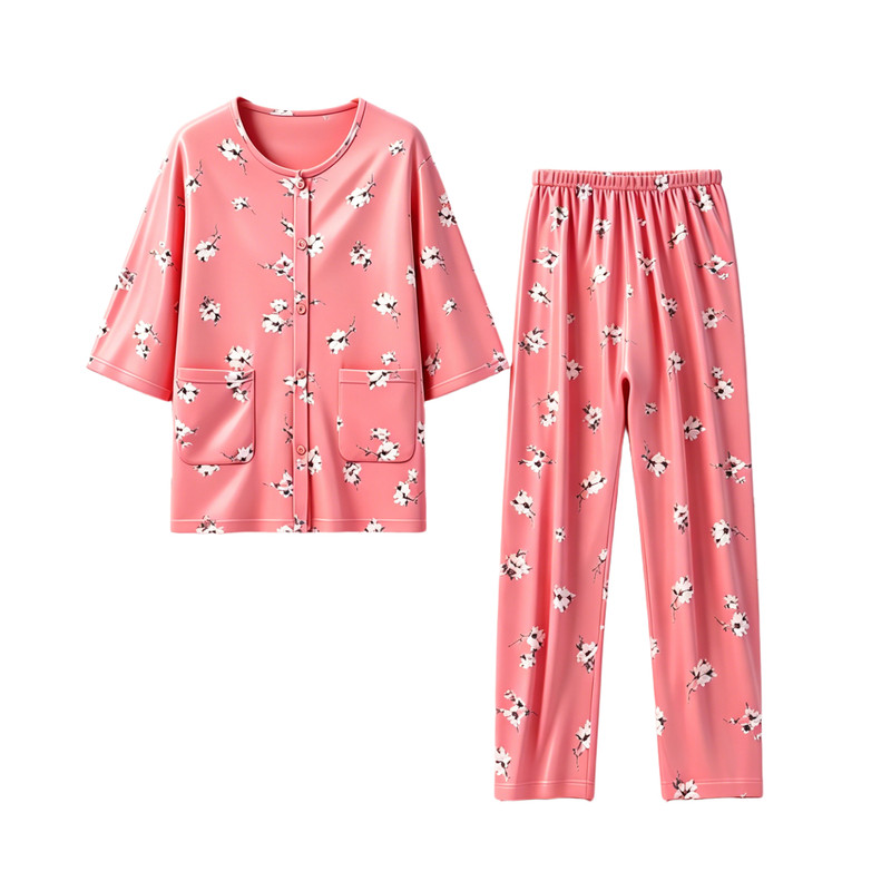 针棒中老年女性纯棉夏季家居服